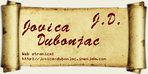 Jovica Dubonjac vizit kartica